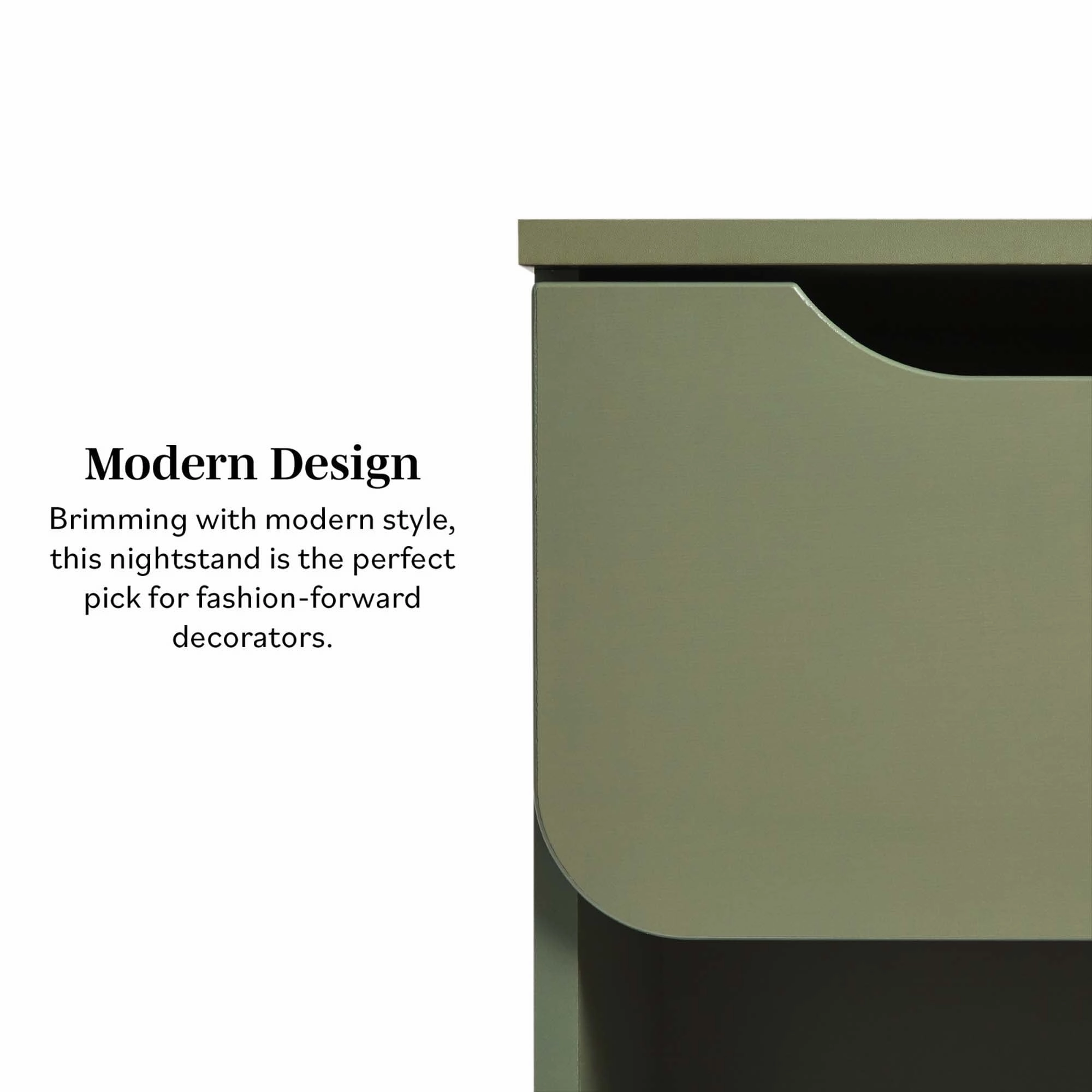 Middlebrook Designs Modern 1-Drawer Nightstand with Cubby