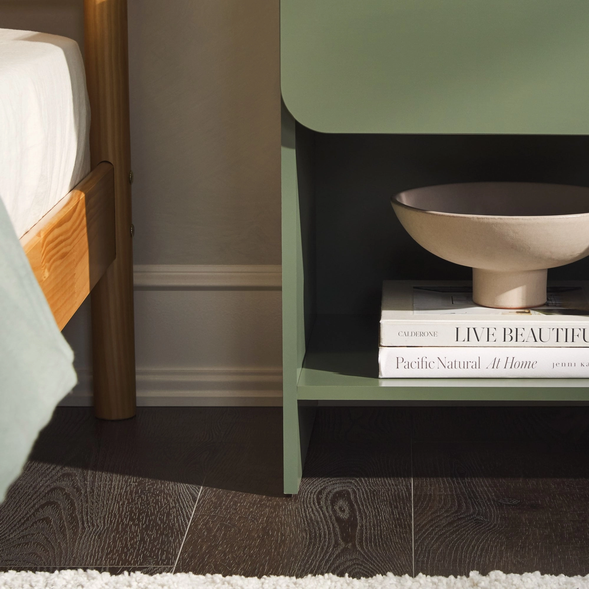 Middlebrook Designs Modern 1-Drawer Nightstand with Cubby