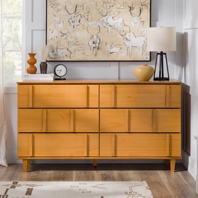 Middlebrook Mid-Century Modern Detailed Solid Wood Dresser