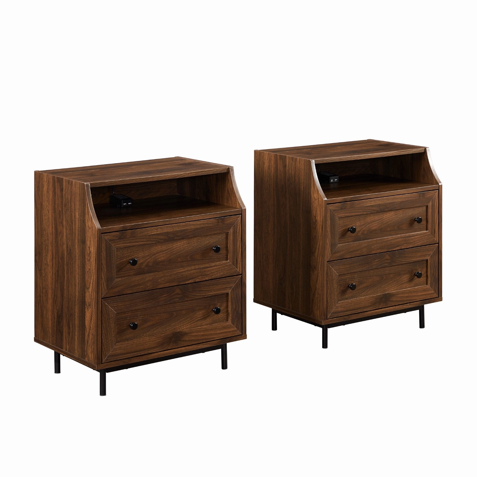 Middlebrook Modern 2-Drawer USB Nightstand. Set of 2