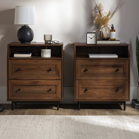Middlebrook Modern 2-Drawer USB Nightstand. Set of 2