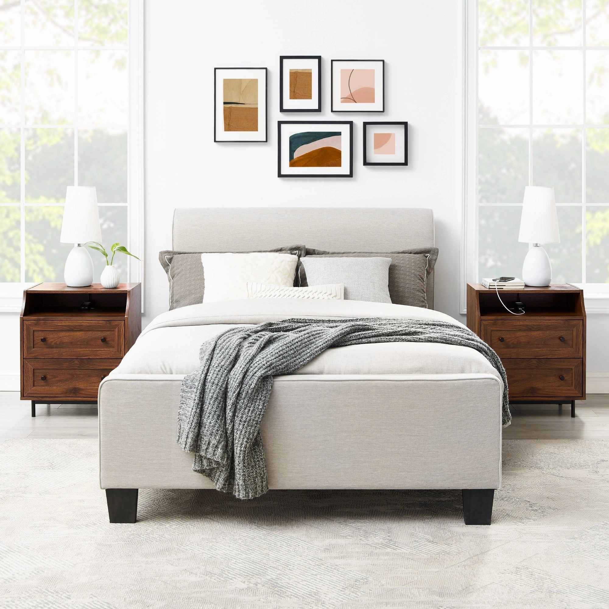 Middlebrook Modern 2-Drawer USB Nightstand. Set of 2