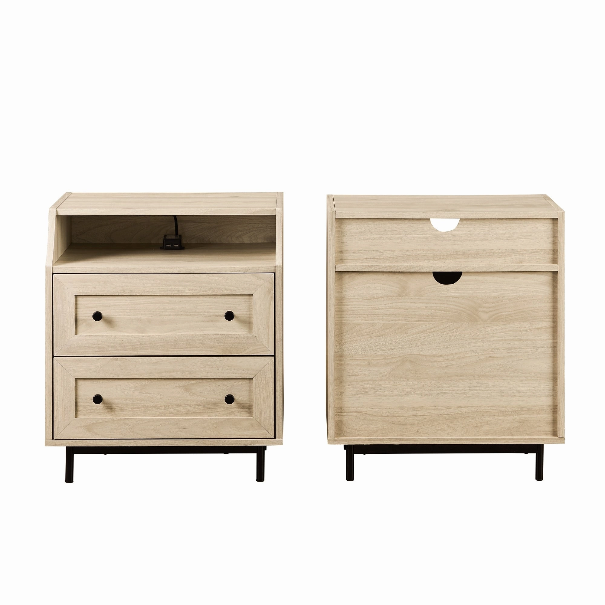 Middlebrook Modern 2-Drawer USB Nightstand. Set of 2
