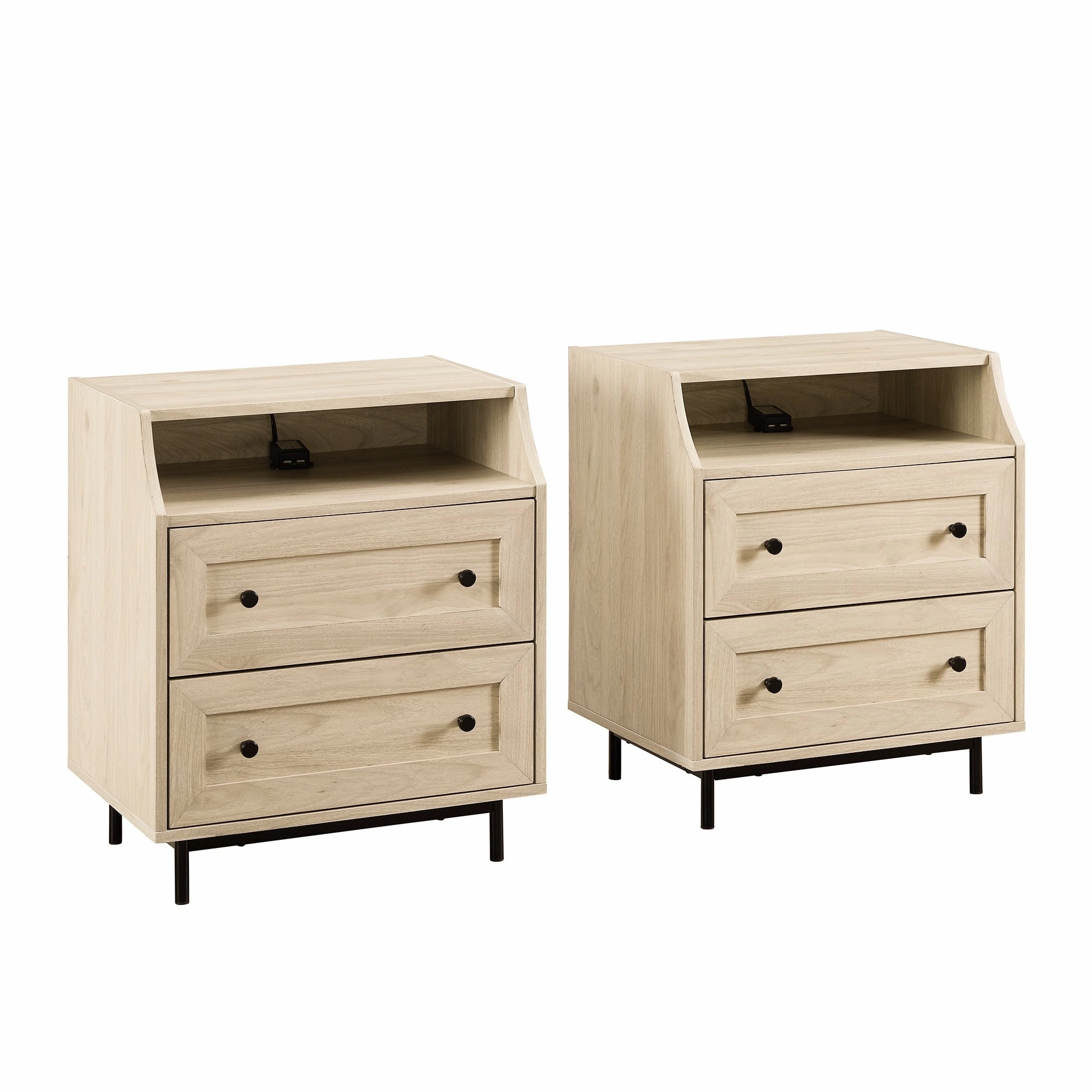 Middlebrook Modern 2-Drawer USB Nightstand. Set of 2