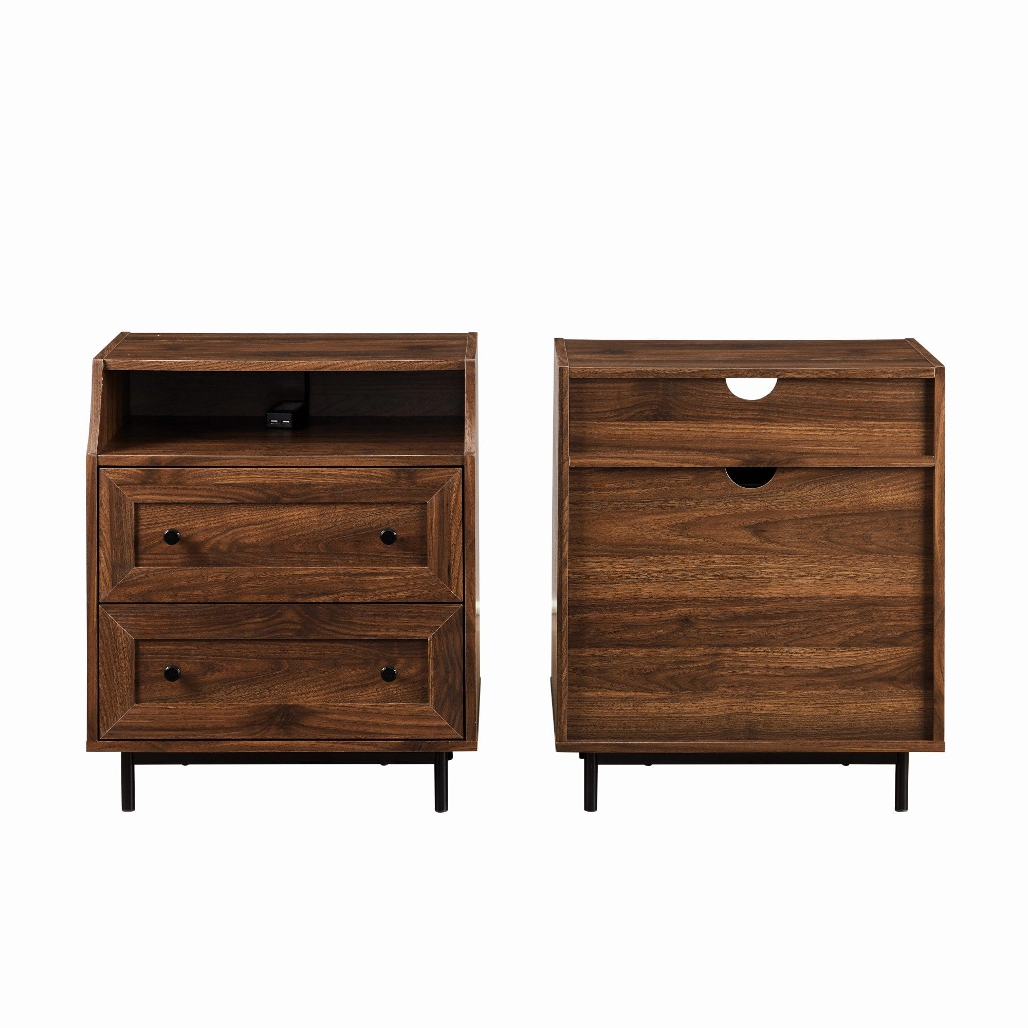 Middlebrook Modern 2-Drawer USB Nightstand. Set of 2
