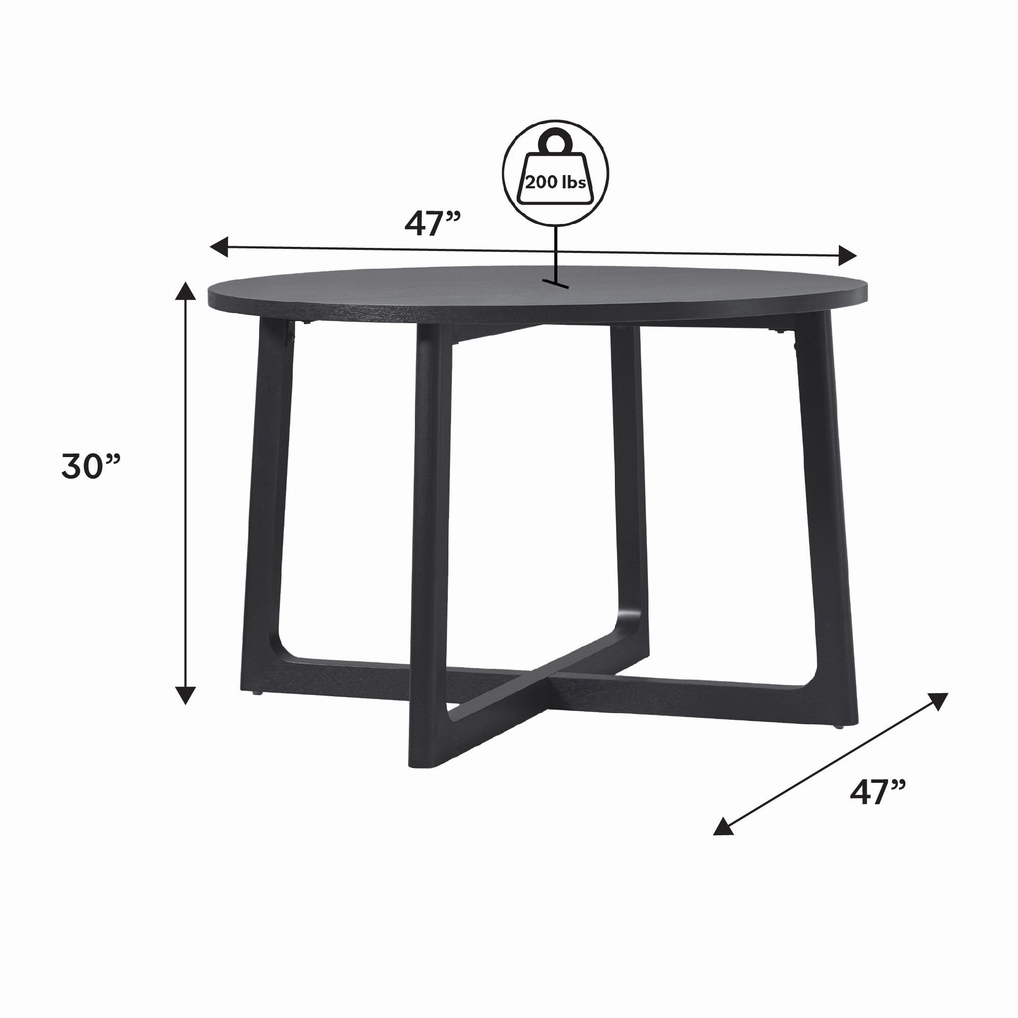 Middlebrook Modern Round Solid Wood Dining Table With Geometric Legs