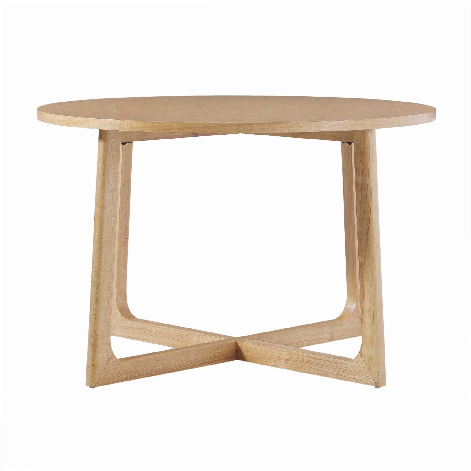Middlebrook Modern Round Solid Wood Dining Table With Geometric Legs