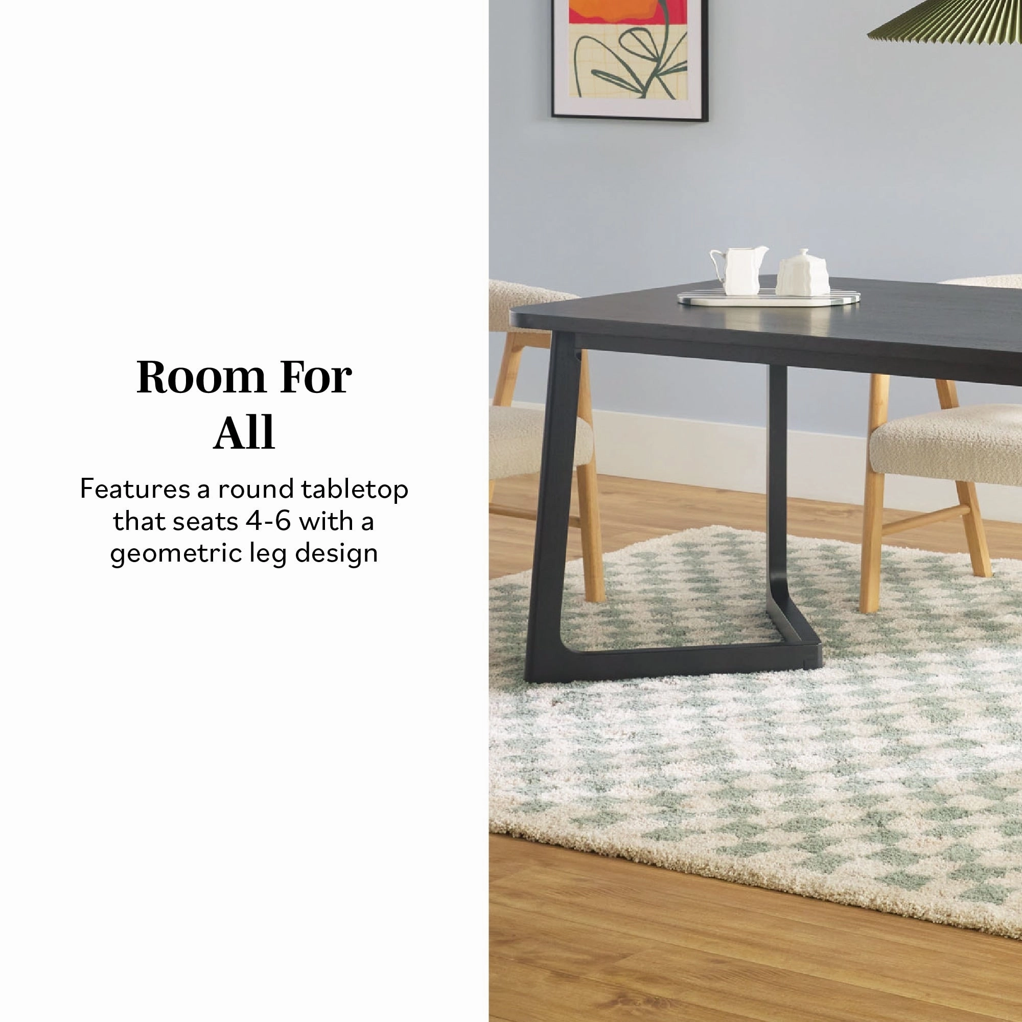 Middlebrook Modern Solid Wood Dining Table with Geometric Legs