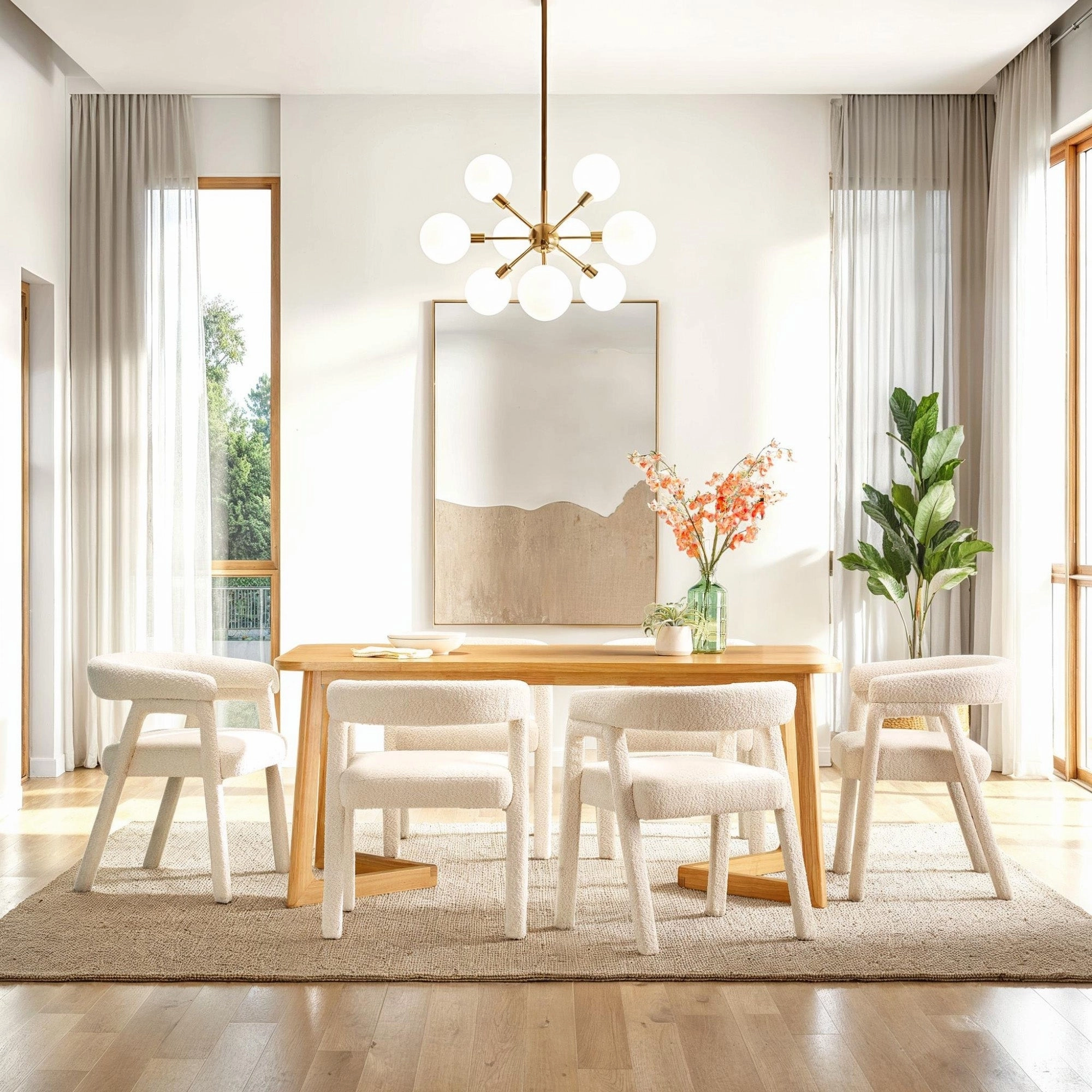 Middlebrook Modern Solid Wood Dining Table with Geometric Legs