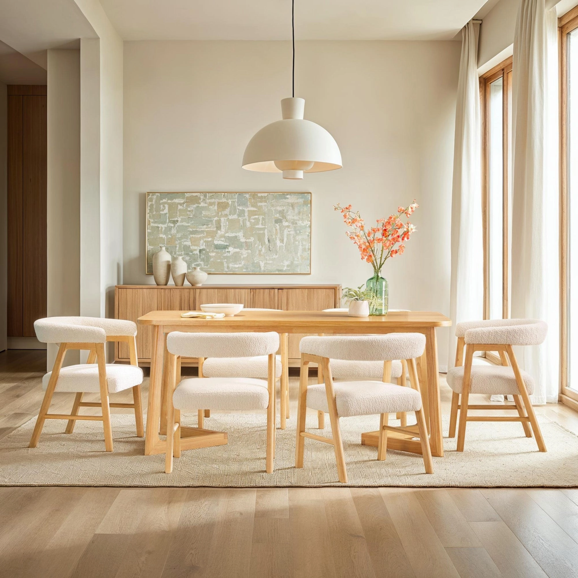 Middlebrook Modern Solid Wood Dining Table with Geometric Legs