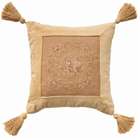 Mina Victory Vintage Pillow Floral Checkers 15 x 15 Blush Indoor Throw Pillow