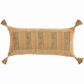 Mina Victory Vintage Pillow Floral Stripes 13 x 27 Seafoam Indoor Throw Pillow