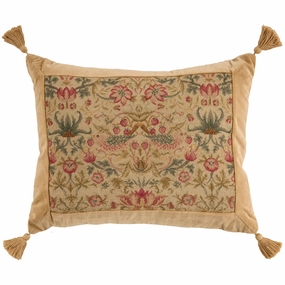Mina Victory Vintage Pillow Wm Morris 20 x 26 Beige Indoor Throw Pillow