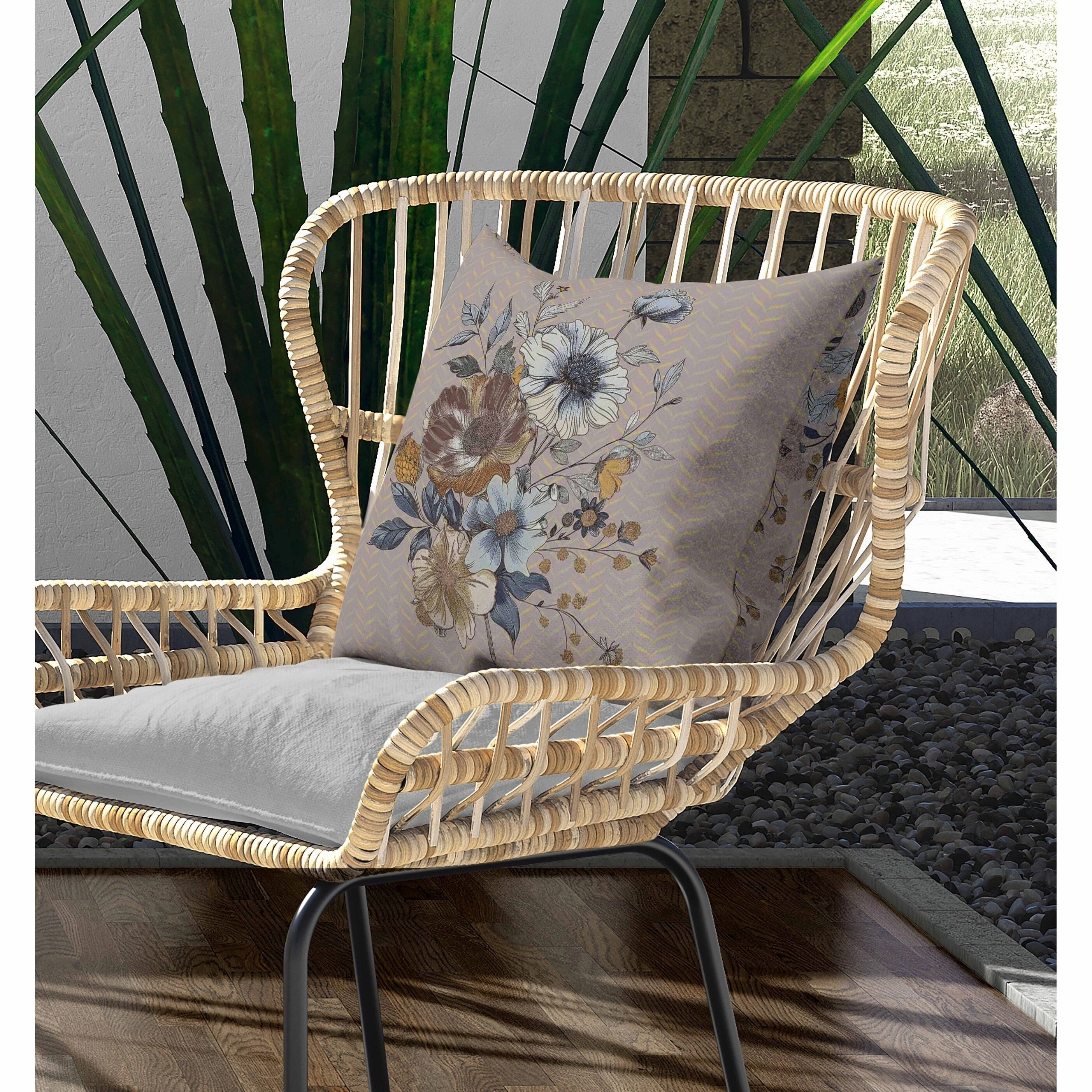 Misty Meadows Indoor/Outdoor Reversible Throw Pillow Earthy and Brown
