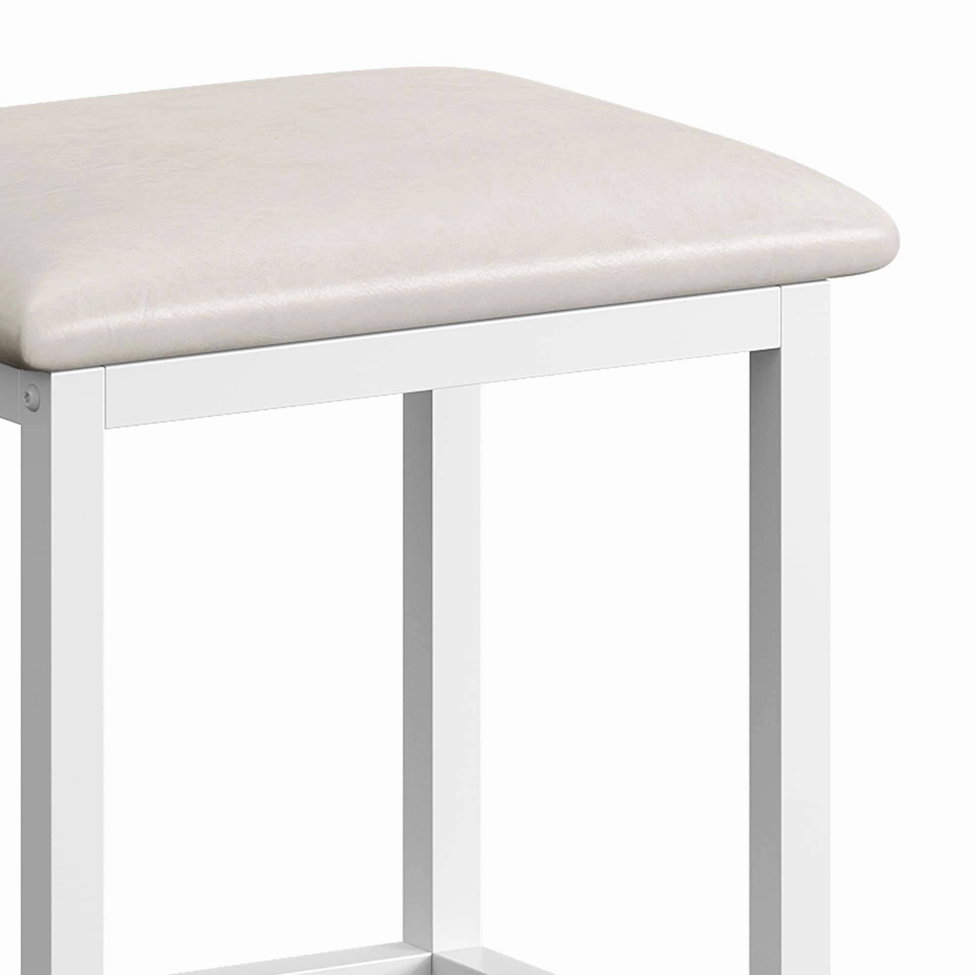 Moasis Rolling Kitchen Island with Trash Can Storage Cabinet and 2 Bar Stools