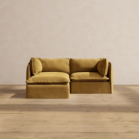 Modular Performance 2-Seater Sectional in Toffee | Relaxed Blend