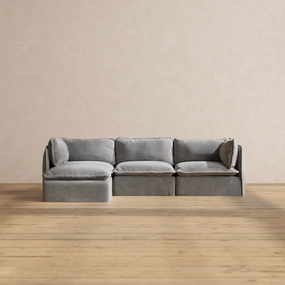 Modular Performance 3-Seater Sectional in Ash | Relaxed Blend