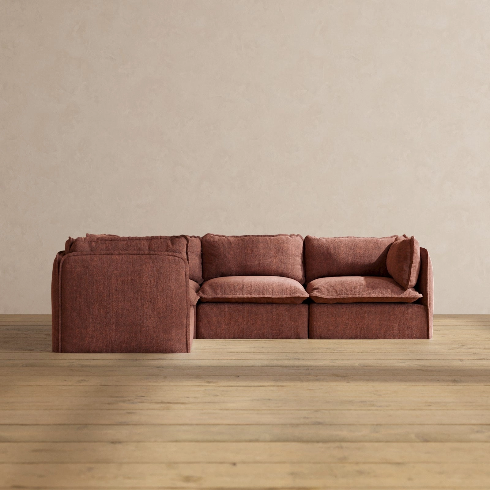 Modular Performance 4-Seater Corner Sectional in Chestnut | Deluxe Blend