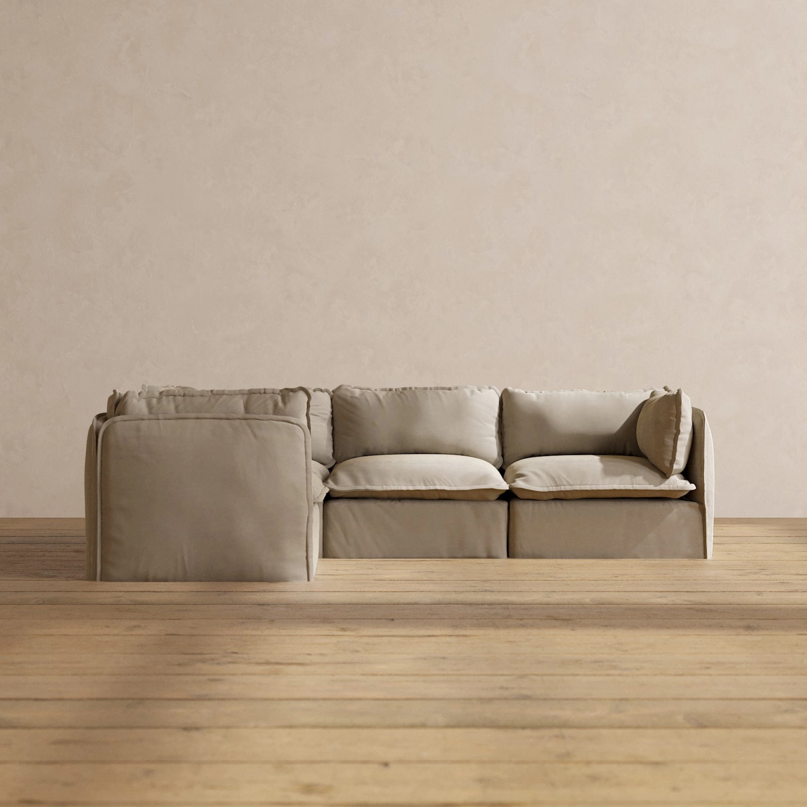 Modular Performance 4-Seater Corner Sectional in Dune | Deluxe Blend