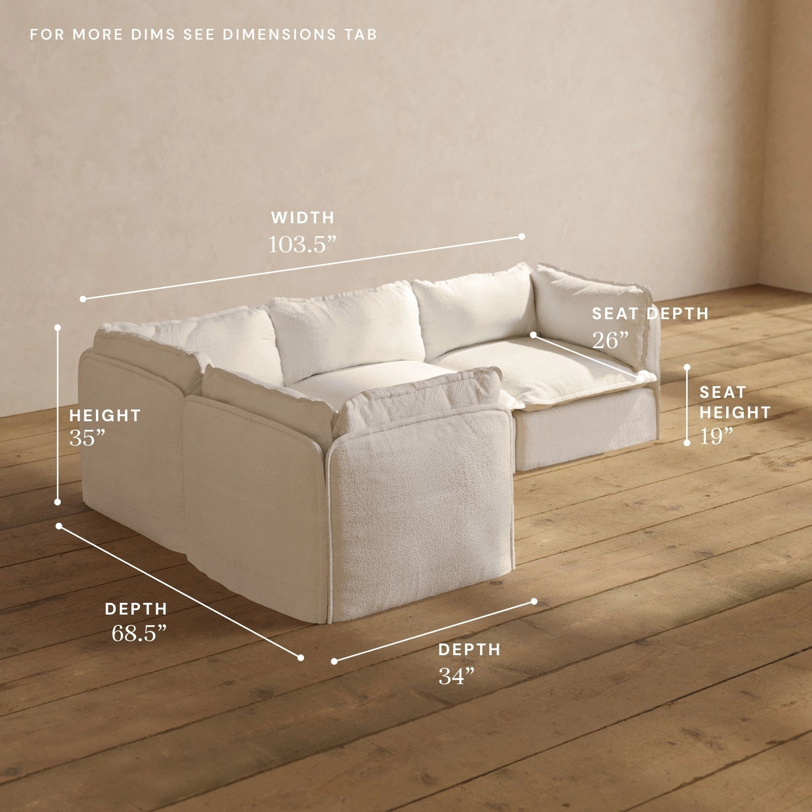 Modular Performance 4-Seater Corner Sectional in Mousse | Deluxe Blend