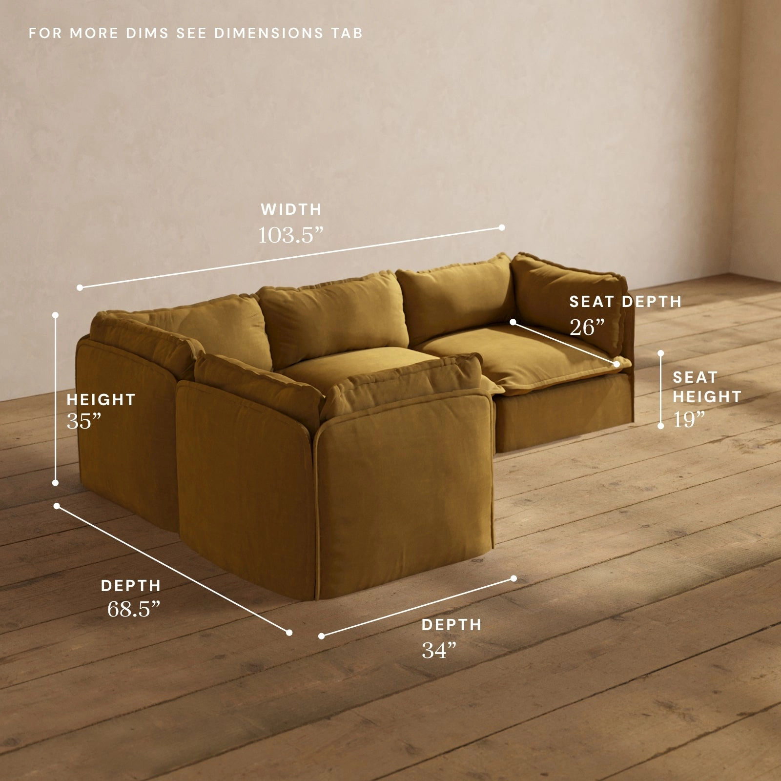 Modular Performance 4-Seater Corner Sectional in Toffee | Deluxe Blend