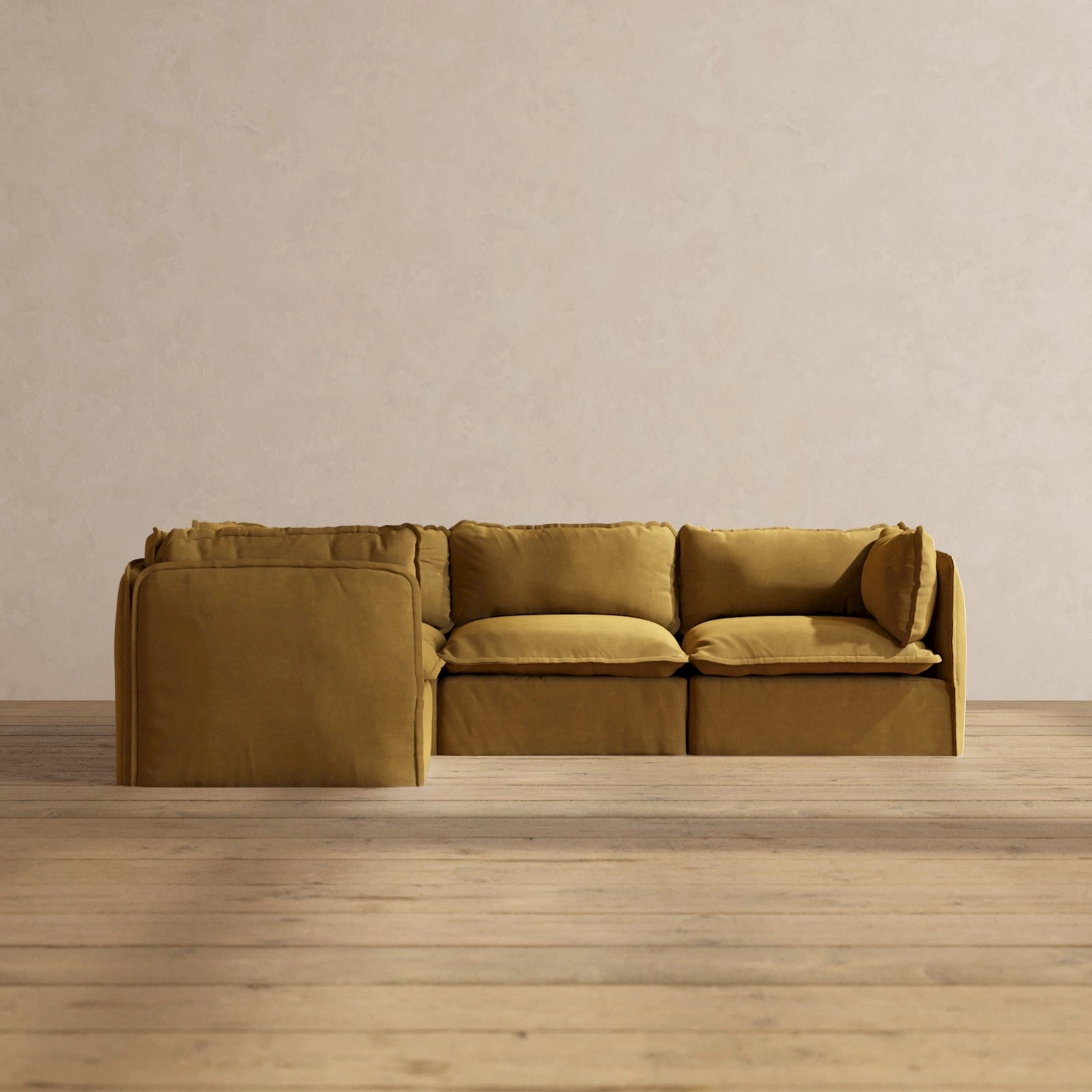 Modular Performance 4-Seater Corner Sectional in Toffee | Relaxed Blend