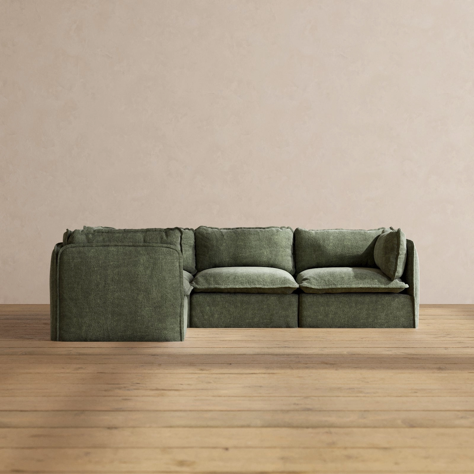 Modular Performance 4-Seater Corner Sectional in Willow | Relaxed Blend