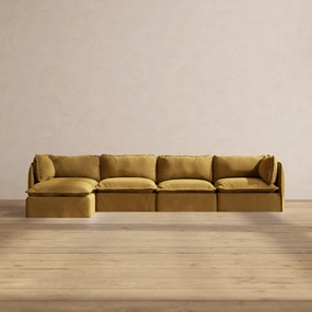 Modular Performance 4-Seater Sectional in Toffee | Relaxed Blend