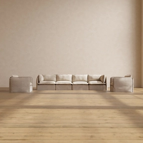 Modular Performance 4-Seater Sofa   Armchair Set in Oat | Relaxed Blend