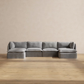 Modular Performance 4-Seater U-Sectional in Ash | Relaxed Blend