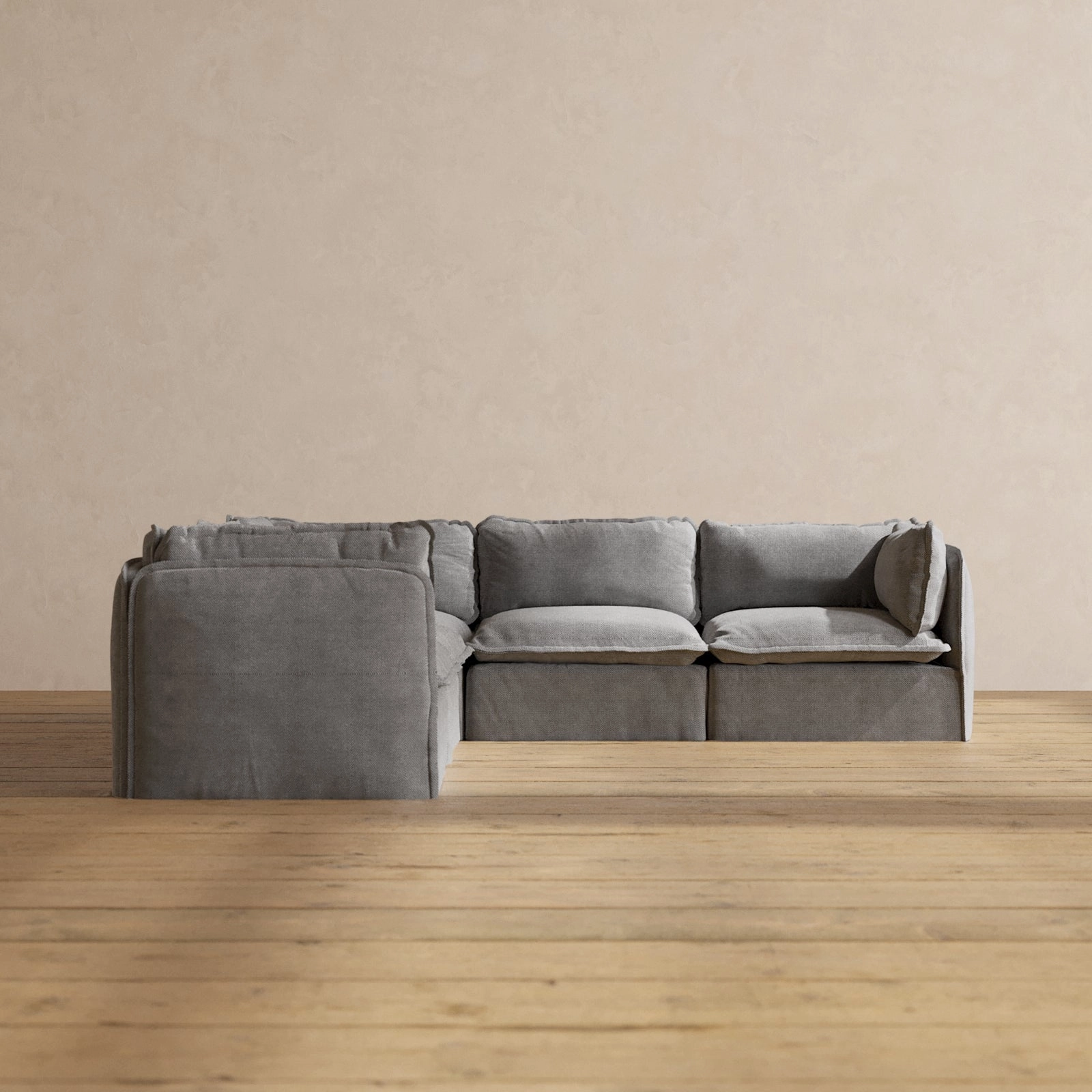 Modular Performance 5-Seater Corner Sectional in Ash | Relaxed Blend
