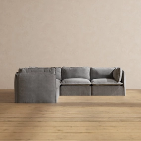 Modular Performance 5-Seater Corner Sectional in Ash | Relaxed Blend