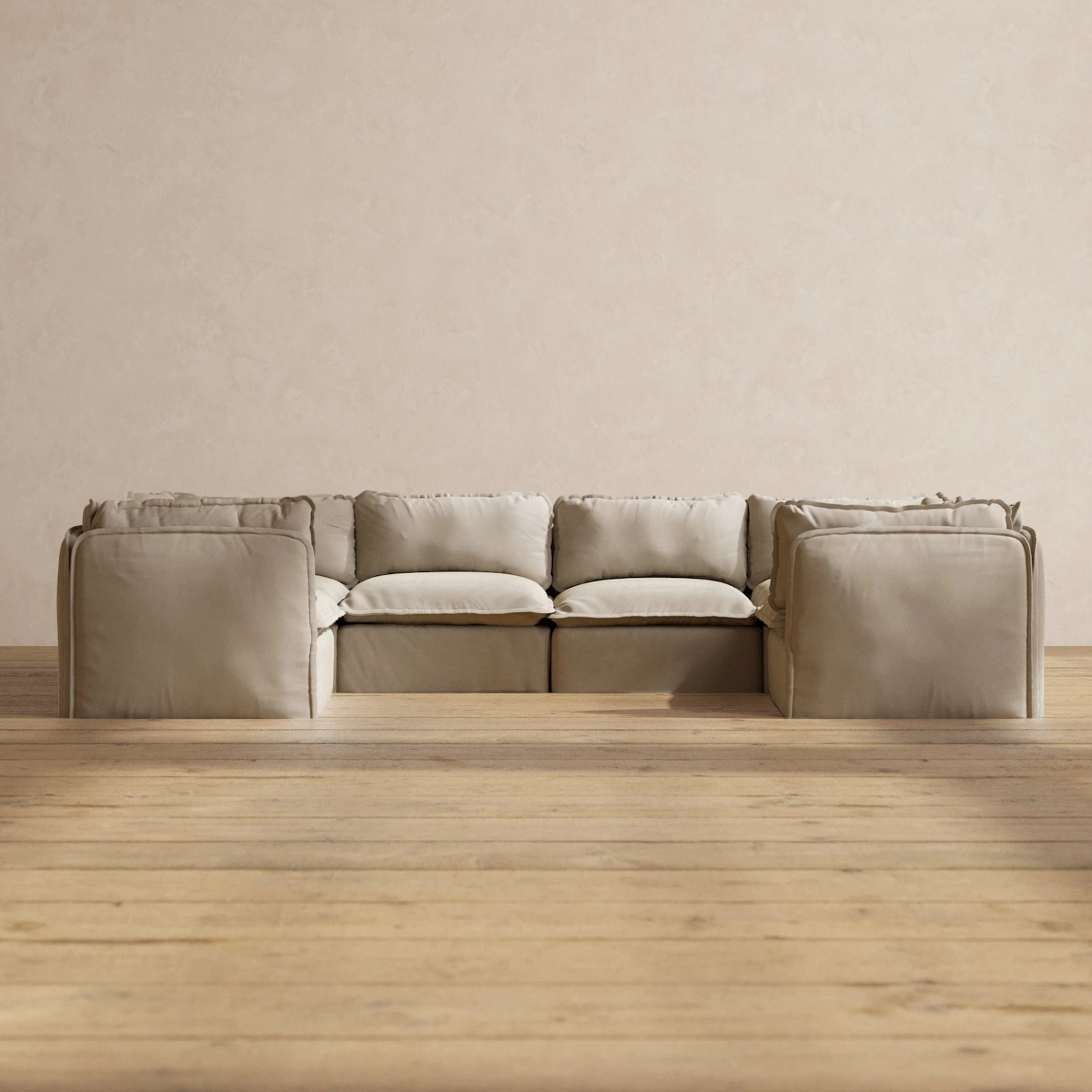 Modular Performance 6-Seater U-Sectional in Dune | Relaxed Blend
