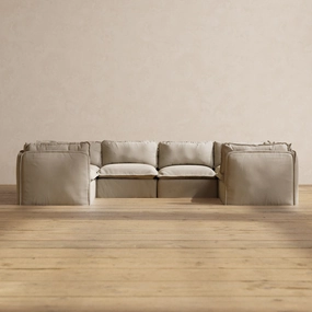 Modular Performance 6-Seater U-Sectional in Dune | Relaxed Blend