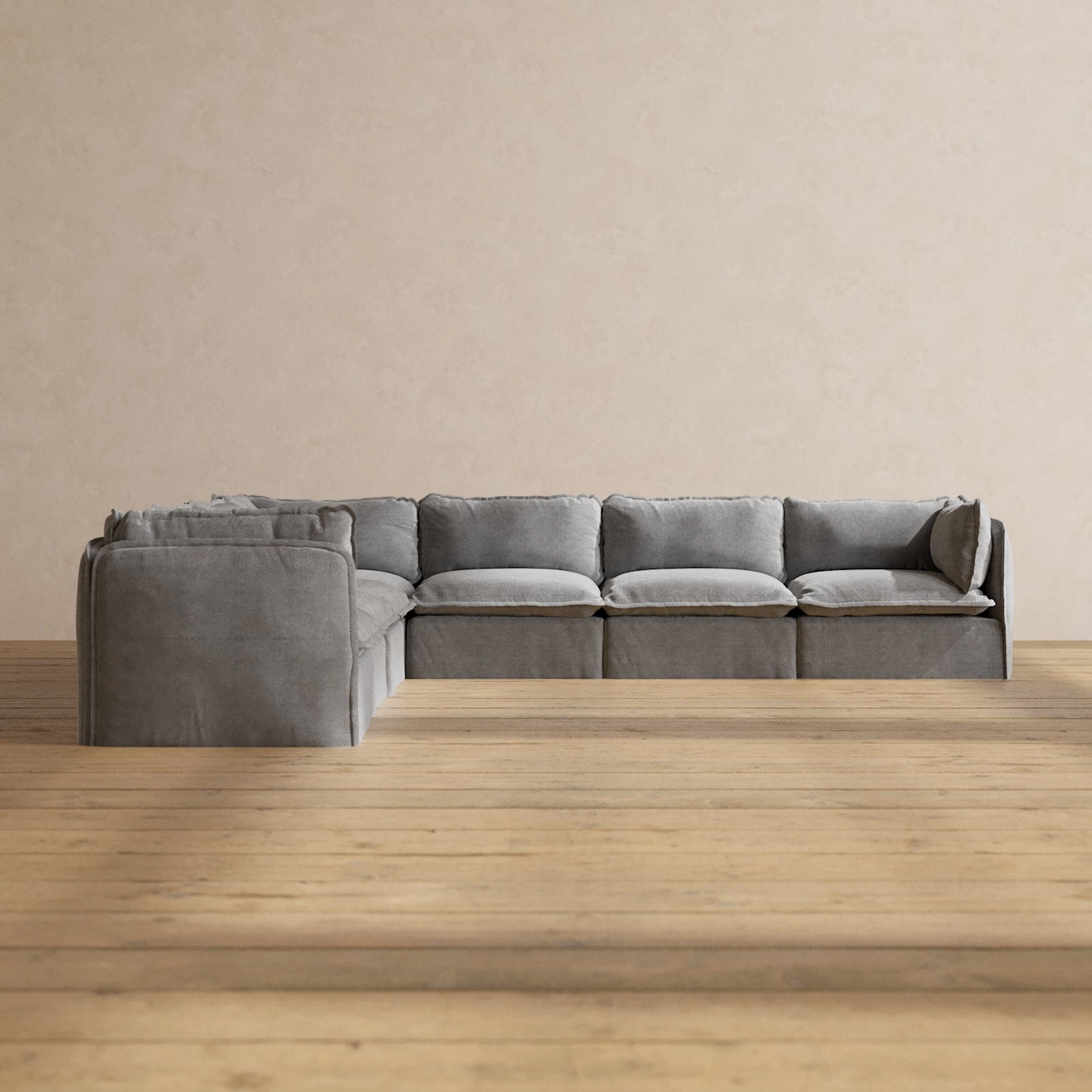 Modular Performance 7-Seater Corner Sectional in Ash | Deluxe Blend