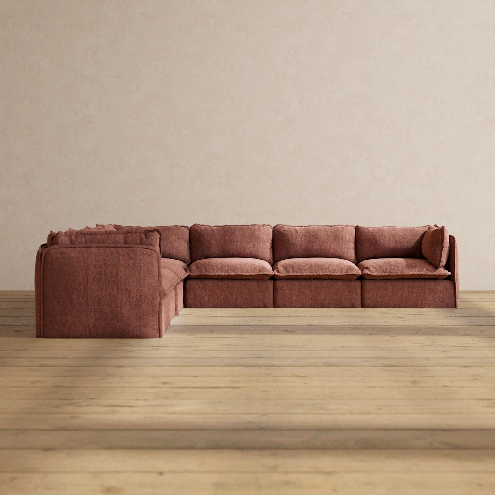 Modular Performance 7-Seater Corner Sectional in Chestnut | Deluxe Blend