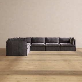 Modular Performance 7-Seater Corner Sectional in Cinder | Deluxe Blend