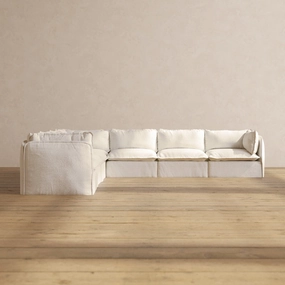 Modular Performance 7-Seater Corner Sectional in Mousse | Deluxe Blend