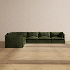Modular Performance 7-Seater Corner Sectional in Olive | Deluxe Blend