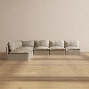 Modular Performance 7-Seater Open-Ends Corner Sectional in Dune | Deluxe Blend