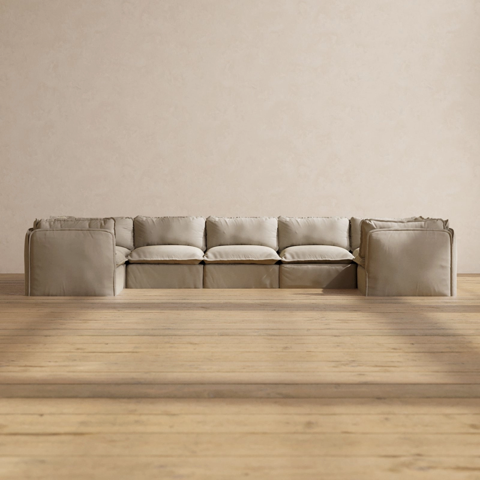 Modular Performance 7-Seater U-Sectional in Dune | Relaxed Blend
