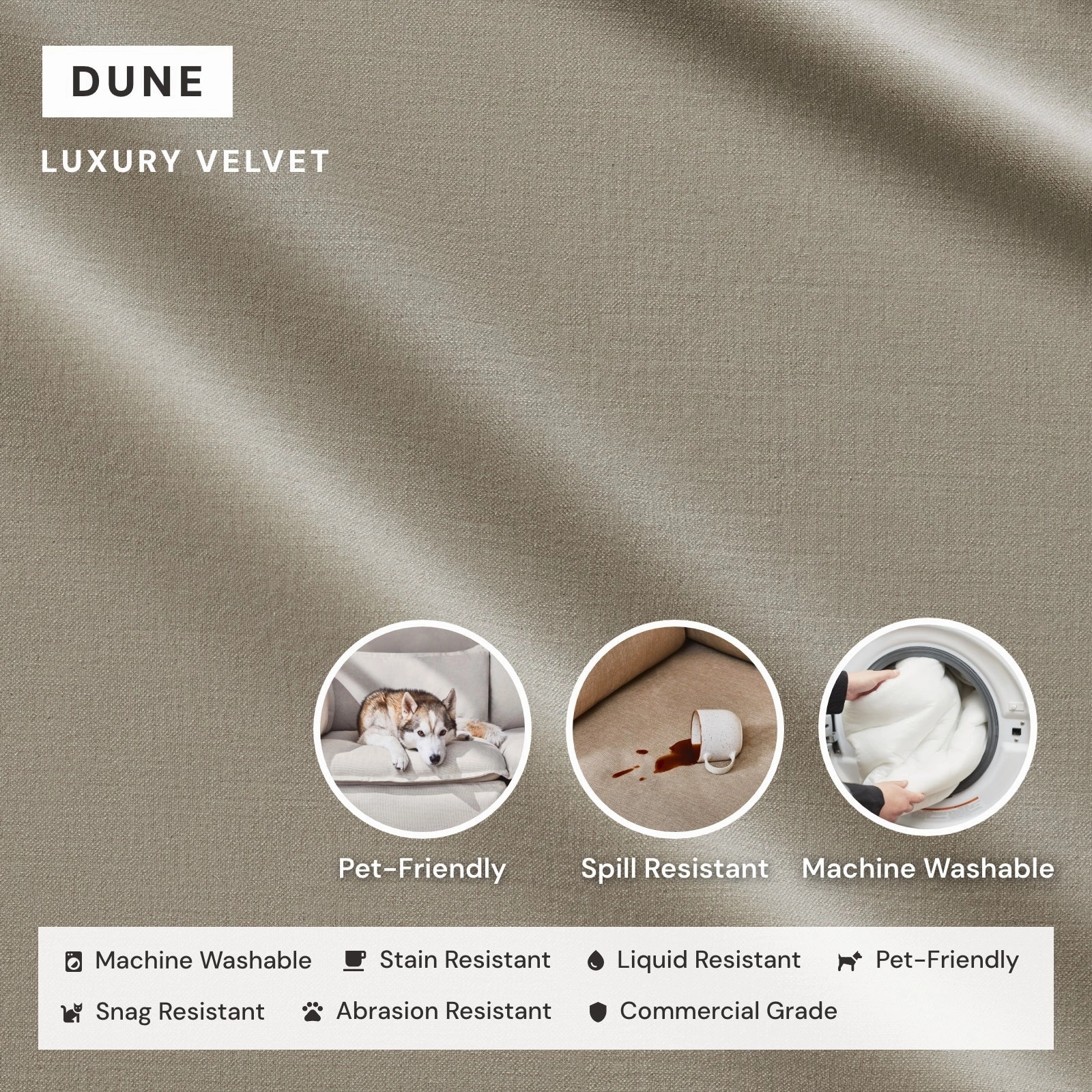 Modular Performance 7-Seater U-Sectional in Dune | Relaxed Blend