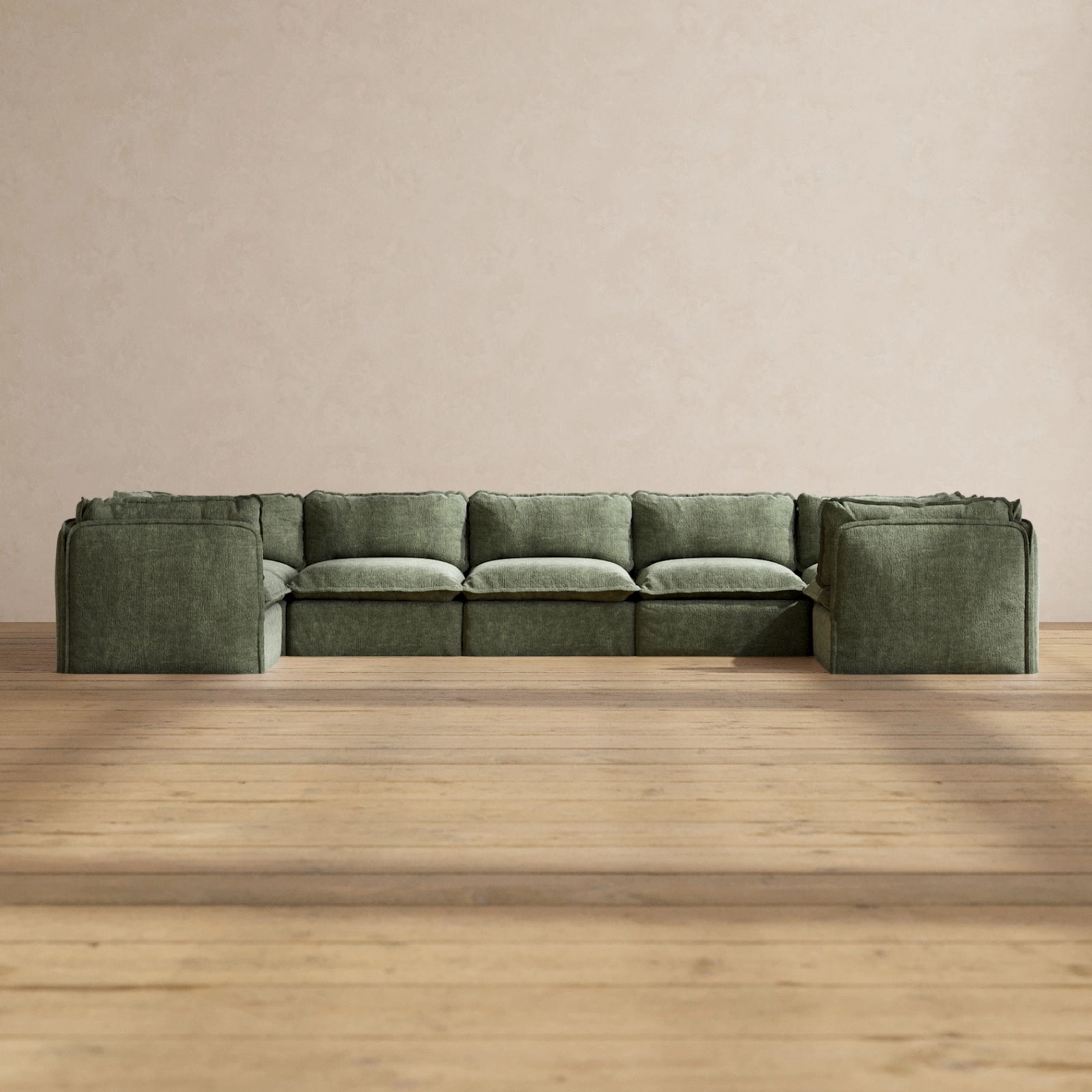 Modular Performance 7-Seater U-Sectional in Willow | Deluxe Blend