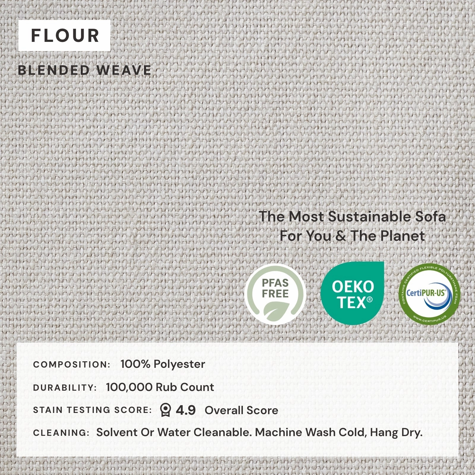 Modular Performance 8-Seater Open-Ends U-Sectional in Flour | Relaxed Blend
