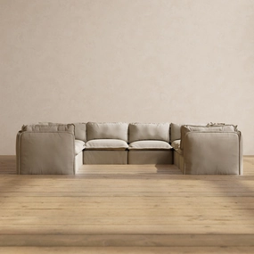 Modular Performance 8-Seater U-Sectional in Dune | Relaxed Blend