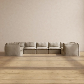Modular Performance 9-Seater U-Sectional in Dune | Relaxed Blend