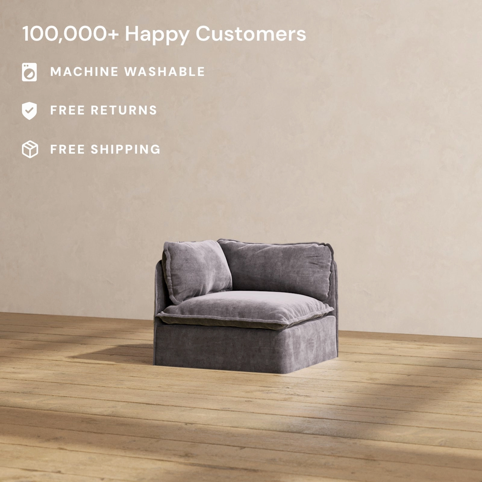 Modular Performance Corner Chair in Cinder | Deluxe Blend
