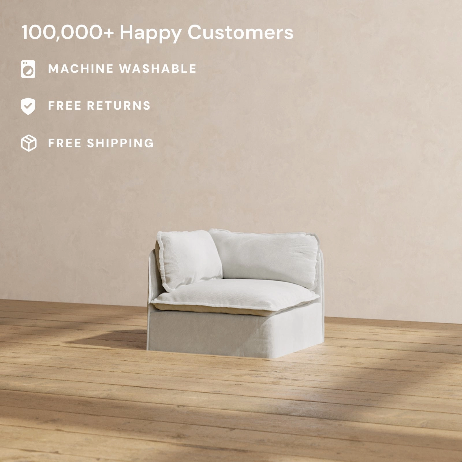 Modular Performance Corner Chair in Cloud | Deluxe Blend