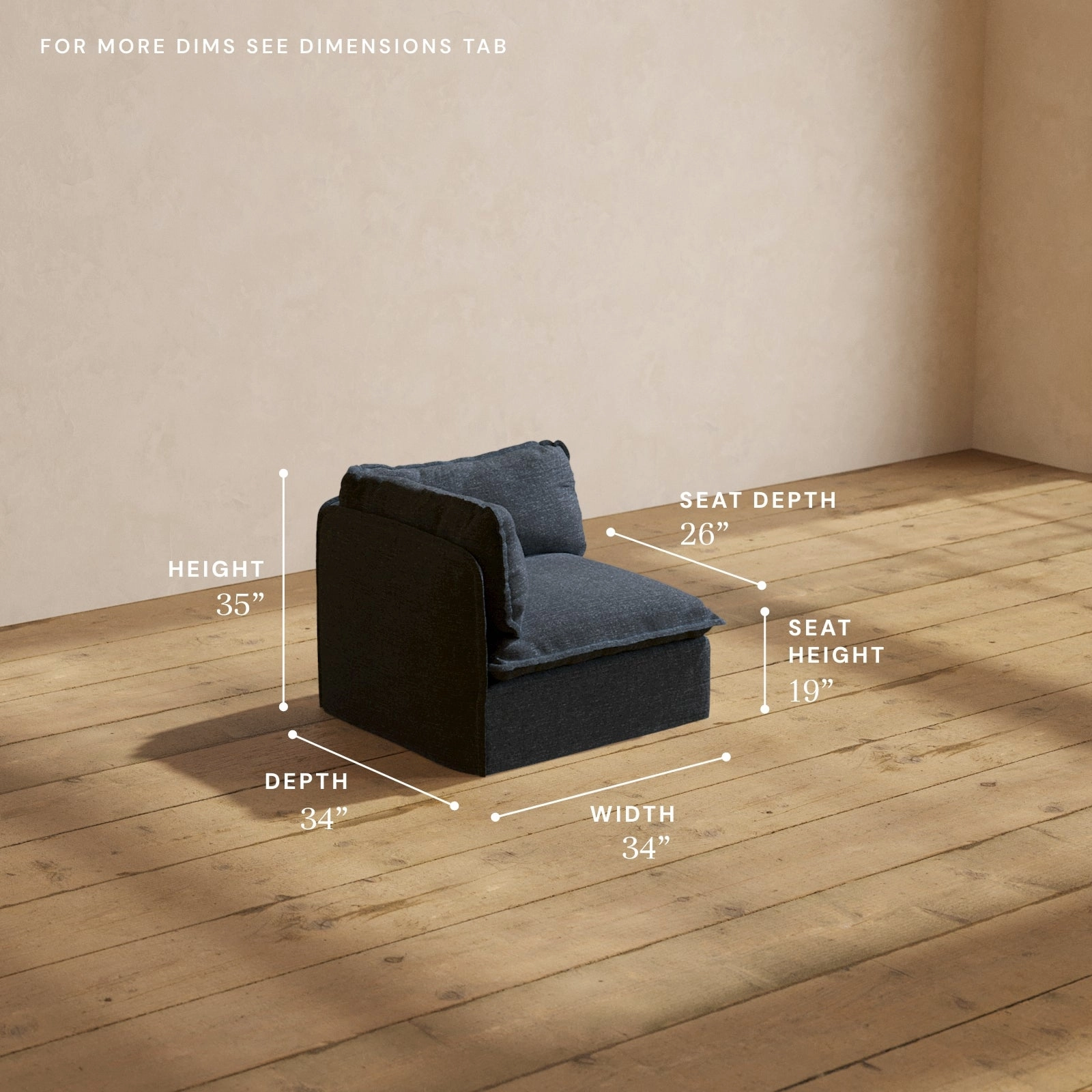 Modular Performance Corner Chair in Indigo | Deluxe Blend