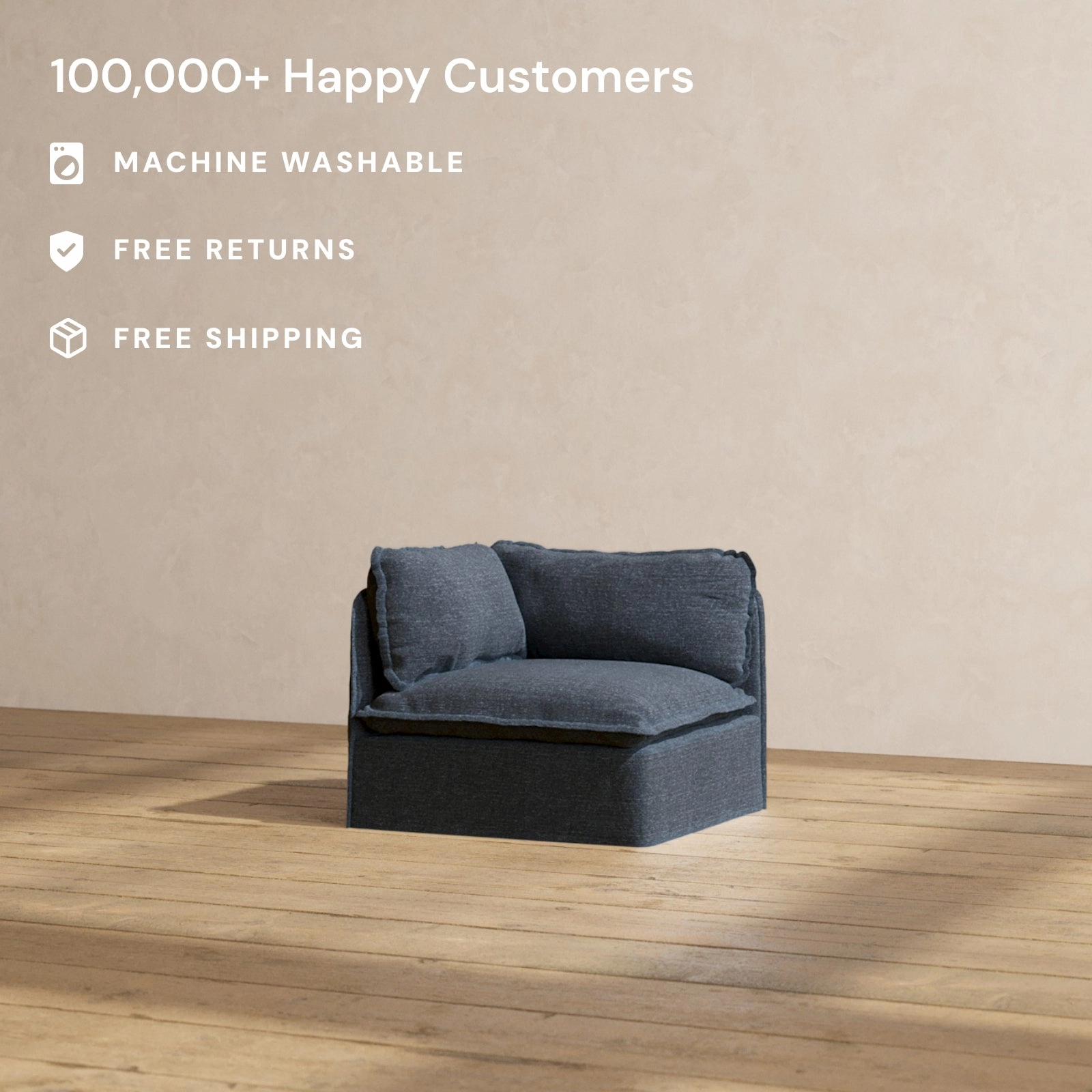 Modular Performance Corner Chair in Indigo | Deluxe Blend